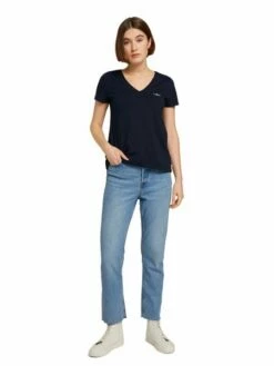 Tom Tailor Denim Damen T-Shirt RELAXED V-NECK -JEANS DIRECT Verkäufe 46657 Denim Tom Ta 212 10668 1030470 3