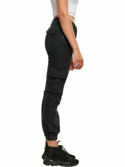 Urban Classics Damen Jeans ORGANIC STRETCH DENIM CARGO - Relaxed Fit -JEANS DIRECT Verkäufe 46947 URBAN CLASSI 00709 TB4797 00709 0006 3 1