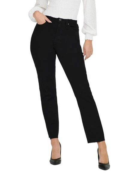 Only Damen Jeans ONLEMILY HW STR CRP ANK RAW MAE034 - Straight Fit - Schwarz - Black Denim 10 Only Damen Jeans ONLEMILY HW STR CRP ANK RAW MAE034 - Straight Fit - Schwarz - Black Denim – Bild 8