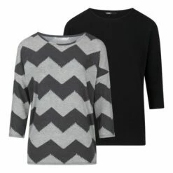 Only Damen Top ONLGLAMOUR Regular Fit 3/4 Ärmel 2er Pack