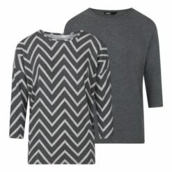 Only Damen Top ONLGLAMOUR Regular Fit 3/4 Ärmel 2er Pack -JEANS DIRECT Verkäufe 47492 1Only 15289509 Multipack Dark Grey Melange