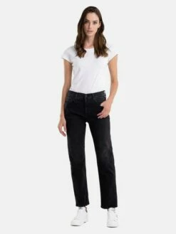 Replay Damen Jeans MAIJKE STRAIGHT - Straight Fit - Schwarz - Black Denim -JEANS DIRECT Verkäufe 48187 48187 WB461 000 641 31F 098 1 zal