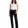 Replay Damen Jeans MAIJKE STRAIGHT - Straight Fit - Schwarz - Black Denim -JEANS DIRECT Verkäufe 48187 WB461 000 641 31F 098 1