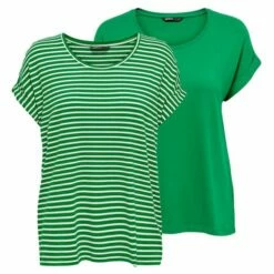 Only Damen O-Neck Top T-Shirt MOSTER 2er Pack Basic Kurzarm Rundhals Shirt -JEANS DIRECT Verkäufe 48431 1 Multipack jolly green
