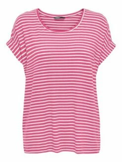 Only Damen O-Neck Top T-Shirt MOSTER 2er Pack Basic Kurzarm Rundhals Shirt -JEANS DIRECT Verkäufe 48431 Only Moster 15301600 gin fizz gestreift front