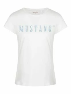 Mustang Damen T-Shirt Slim Fit S M L XL XXL -JEANS DIRECT Verkäufe 48519 Mustang 1014023 2045 weiss Front