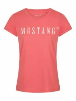 Mustang Damen T-Shirt Slim Fit S M L XL XXL -JEANS DIRECT Verkäufe 48519 Mustang 1014023 8142 coral Front