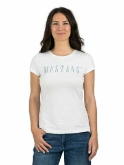 Mustang Damen T-Shirt Slim Fit S M L XL XXL -JEANS DIRECT Verkäufe 48519 Mustang 1014023 Alexia 2045 front