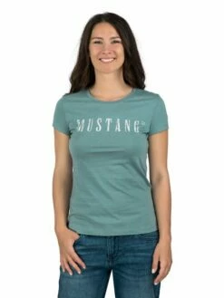 Mustang Damen T-Shirt Slim Fit S M L XL XXL -JEANS DIRECT Verkäufe 48519 Mustang 1014023 Alexia 6236 front