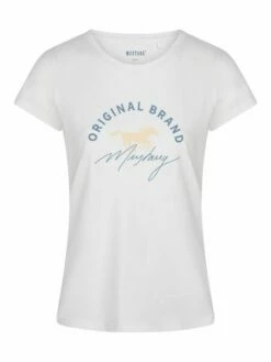 Mustang Damen T-Shirt Slim Fit S M L XL XXL -JEANS DIRECT Verkäufe 48519 Mustang 1014028 2045 weiss Front