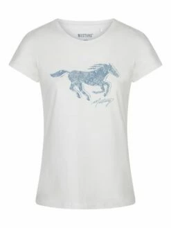 Mustang Damen T-Shirt Slim Fit S M L XL XXL -JEANS DIRECT Verkäufe 48519 Mustang 1014029 2045 weiss Front