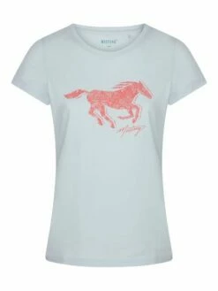 Mustang Damen T-Shirt Slim Fit S M L XL XXL -JEANS DIRECT Verkäufe 48519 Mustang 1014029 5022 hellblau Front
