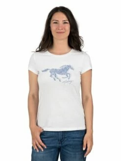 Mustang Damen T-Shirt Slim Fit S M L XL XXL -JEANS DIRECT Verkäufe 48519 Mustang 1014029 Alexia 2045 front