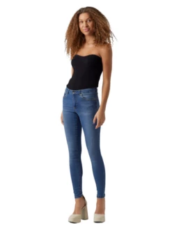 Vero Moda Damen Jeans VMALIA VI3292 - Slim Fit - Blau - Medium Blue Denim -JEANS DIRECT Verkäufe 48715 vm 4082302 frontfull 1