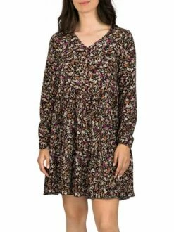 DENIMFY Damen Kleid DFIda -JEANS DIRECT Verkäufe 48851 01 DFYIda D70048F30418A3DY mille fleur black front1