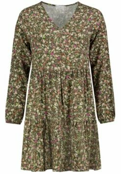 DENIMFY Damen Kleid DFIda -JEANS DIRECT Verkäufe 48851 05 Mille Fleurs Washed Olive D700048F30418A1DY V