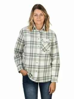 DENIMFY Damen Freizeit Hemd DFIsabella Regular Fit 30 DENIMFY Damen Freizeit Hemd DFIsabella Regular Fit -JEANS DIRECT Verkäufe 49248 02 DFIsabella D70052R11152ADY offwhite jadeite green forest green front 3