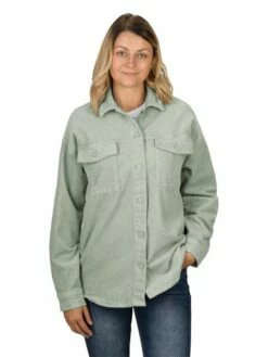 DENIMFY Damen Hemdjacke DFSophia Oversize Fit 30 DENIMFY Damen Hemdjacke DFSophia Oversize Fit -JEANS DIRECT Verkäufe 49260 02 DFSophia D60002Z11048CDY jadeite green front