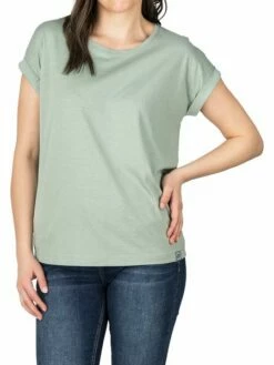 DENIMFY Tshirt Damen Baumwolle Regular Fit DFSophie -JEANS DIRECT Verkäufe 49395 01 DFSophie D12241Z02460ADY jadeite green front 2