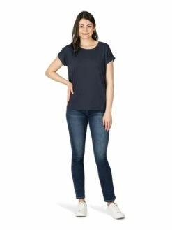 DENIMFY Tshirt Damen Baumwolle Regular Fit DFSophie -JEANS DIRECT Verkäufe 49395 02 DFSophie D12241Z02460ADY navy front3