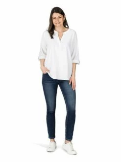 DENIMFY Leinenbluse Damen Regular Fit DFSara 40 DENIMFY Leinenbluse Damen Regular Fit DFSara -JEANS DIRECT Verkäufe 49403 04 DFSara D62790M11117ADY white front3