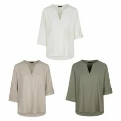 DENIMFY Leinenbluse Damen Regular Fit DFSara