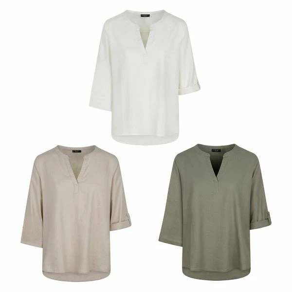 DENIMFY Leinenbluse Damen Regular Fit DFSara 3 DENIMFY Leinenbluse Damen Regular Fit DFSara